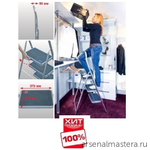 ВЫГОДНЫЙ ОКТЯБРЬ ХИТ! Cкладная односторонняя алюминиевая подставка Krause TOPPY XL 3 большие ступени 130877