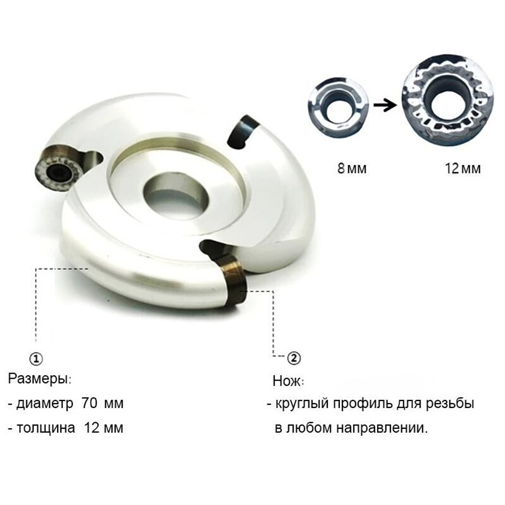 Диск круглый фрезерный шлифовальный / дисковая фреза Manpa Circular Cutter 3 дюйм 12 mm MP21-3-12 М00016528