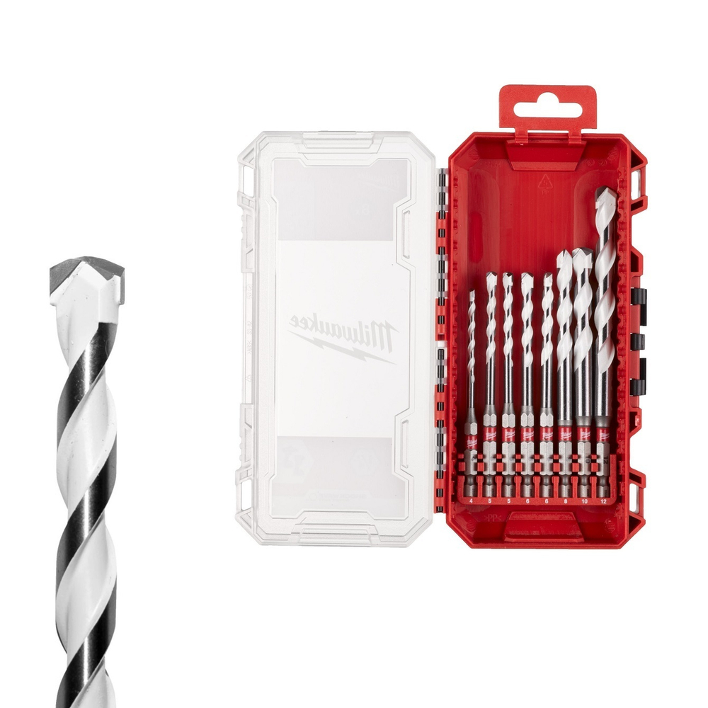 ХИТ! Набор сверл GEN III HEX 8 предметов по мультиматериалам Multi Material 8 pc Set 4 / 5 / 5 / 6 / 6 х 100 мм, 8 / 10 / 12 х 150 мм Milwaukee 4932493871