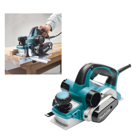 Новинка! Электрический рубанок Makita 1,05 кВт, ширина обработки 82 мм, глубина 4 мм, Мах глубина выборки четверти 25 мм KP0810C