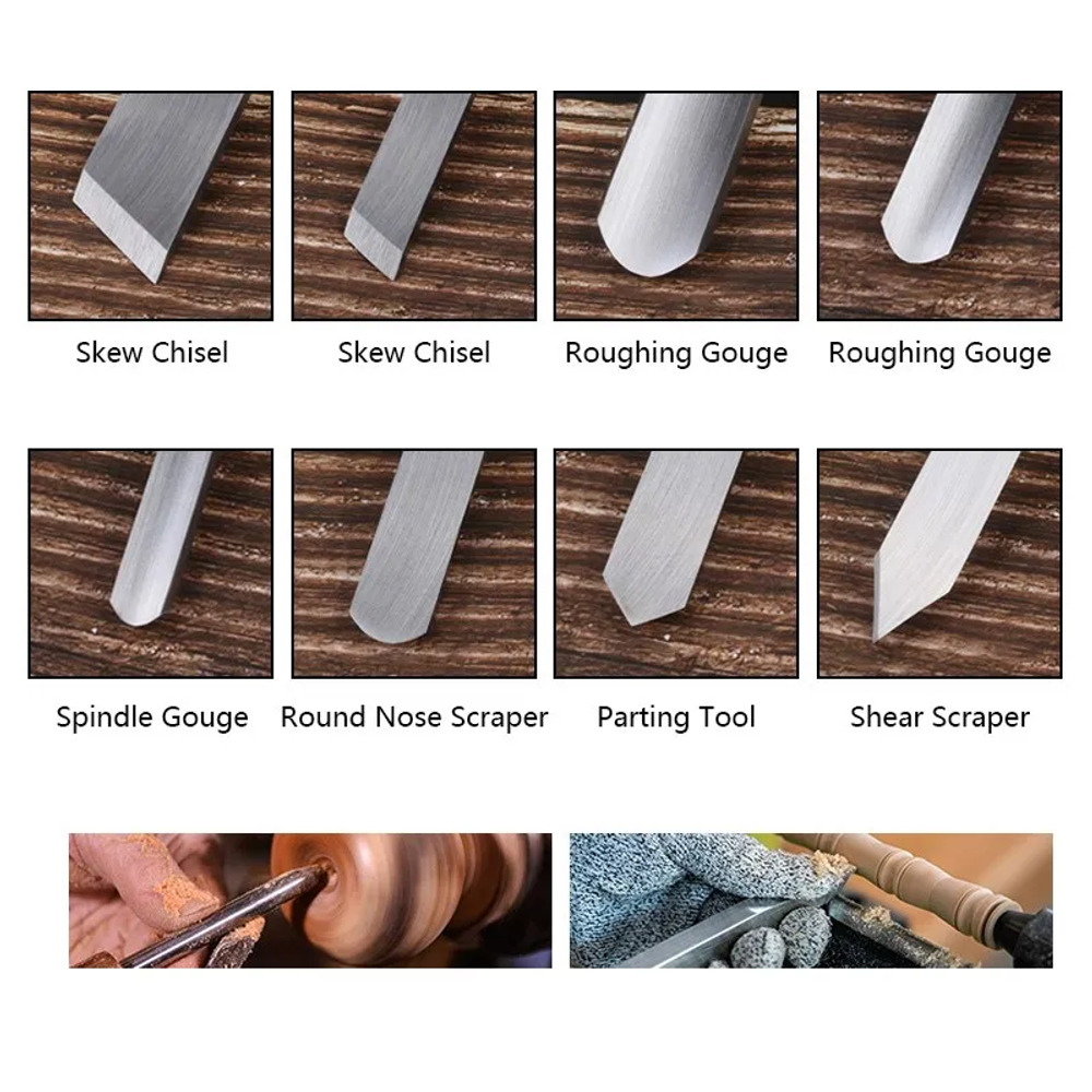 Новинка! Набор из 8 токарных резцов (долото) HEPHA по дереву Garwin SWWT-3310