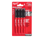 ХИТ! Набор 4 шт Маркеры ультратонкие Черные INKZALL для стройплощадки Milwaukee 48223154
