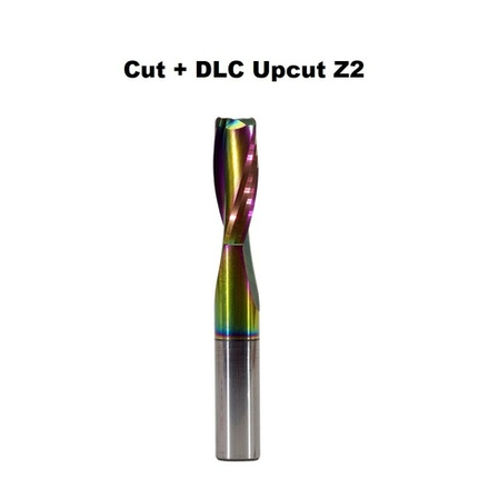 Новинка! Фреза спиральная 8 х 22 х 60 монолитная твердосплавная Upcut Z2 Cut DLC Woodwork 191.2260.8D