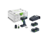 Новинка! Комплект аккумуляторный FESTOOL БАЗОВЫЙ: Дрель - шуруповёрт T 18+3 HPC 4,0 I-Plus с двумя аккумуляторами, быстрозарядным устройством 576446 и Погружная пила TSC 55 18/36 В KEB-Basic 576712 в систейнерах N0154-2AM
