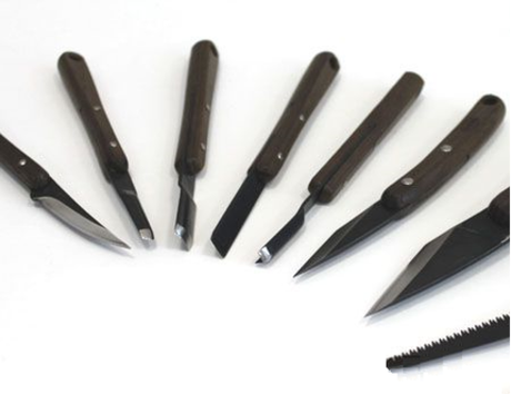 ХИТ! Набор японских резцов HIRO 9 штук в скрутке Miki Tool WCT-9 М00010265