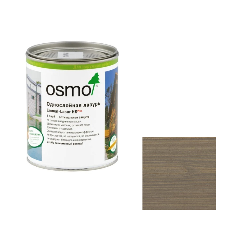 Новинка! Однослойная лазурь для древесины OSMO Einmal-Lasur HS Plus 9205 Патина 0,75 л для наружных, внутренних работ 11101552