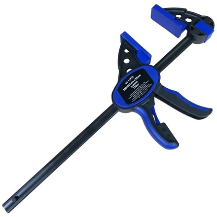 ХИТ! Струбцина быстрозажимная для работы одной рукой 85 x 300 / 490 мм пластиковый корпус Woodwork LL-12PTL