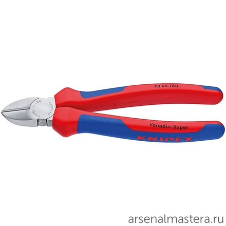 Кусачки диагональные 180 мм (БОКОРЕЗЫ) хром, 2-комп ручки 70 05 180 KNIPEX KN-7005180
