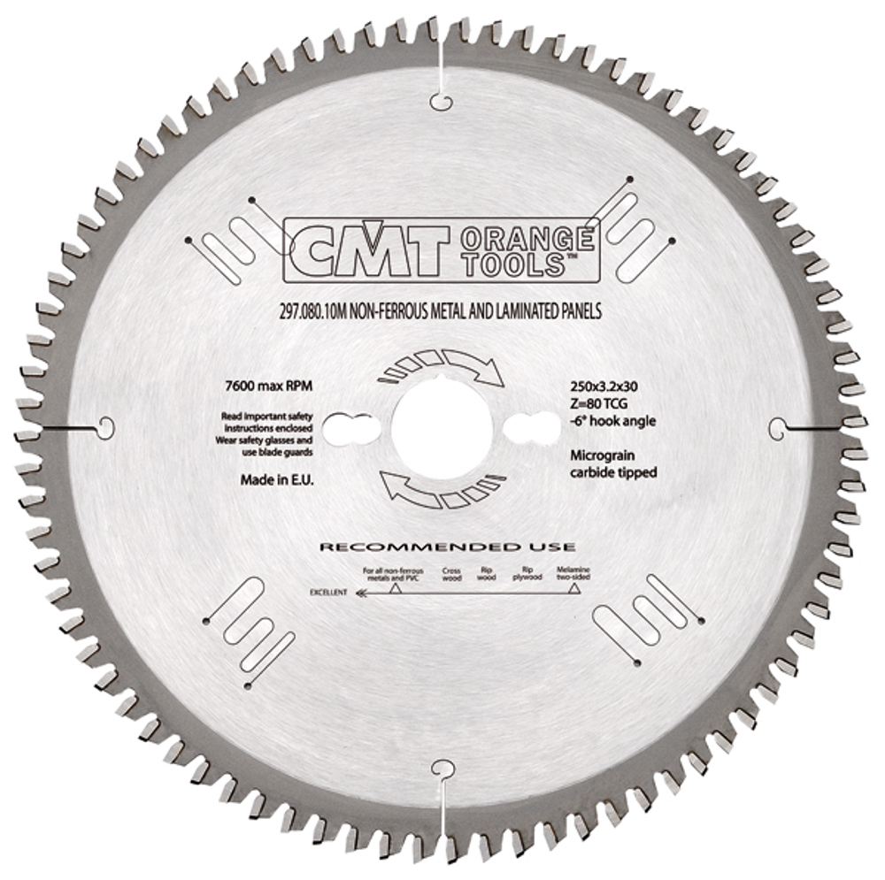 Диск пильный 250 x 30 x 3,2 / 2,2 10гр 15° ATB Z60 CMT 285.060.10M