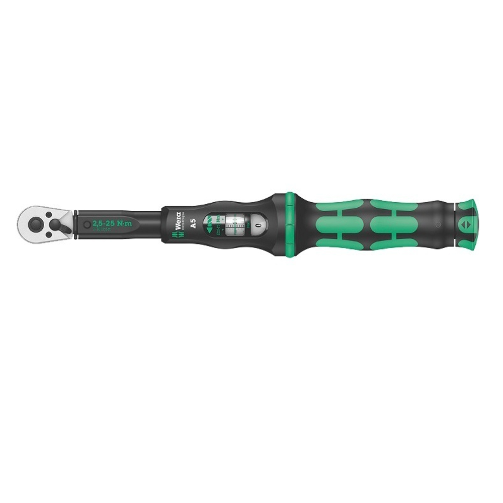 Динамометрический ключ Click-Torque A 5 с трещоткой и реверсом квадрат DR 1/4 дюйм 290 мм 075604 WERA WE-075604