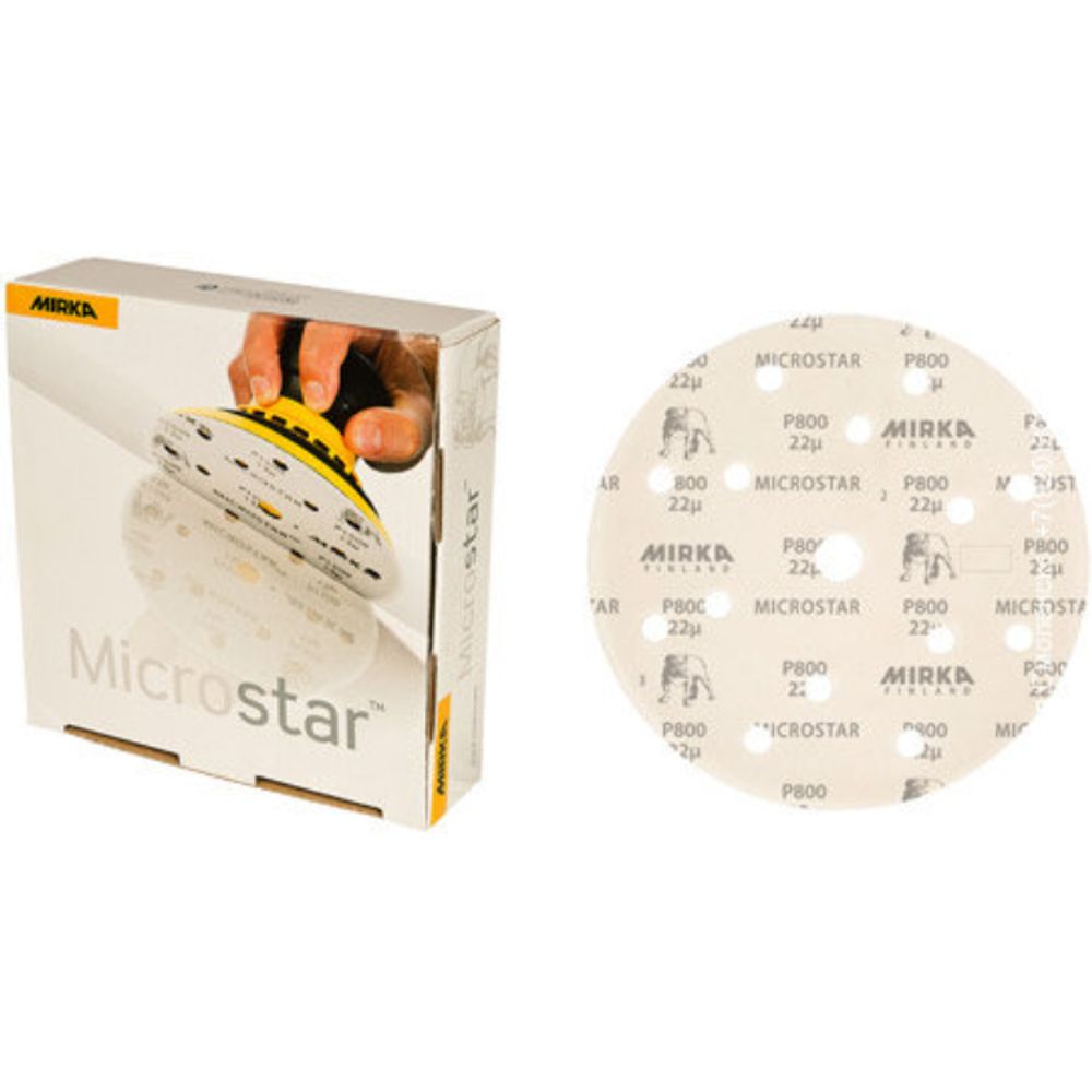 Комплект 50 шт Шлифовальные круги на пленочной  основе липучка Mirka MICROSTAR 150 мм 15 отв P 2500 FM61105096