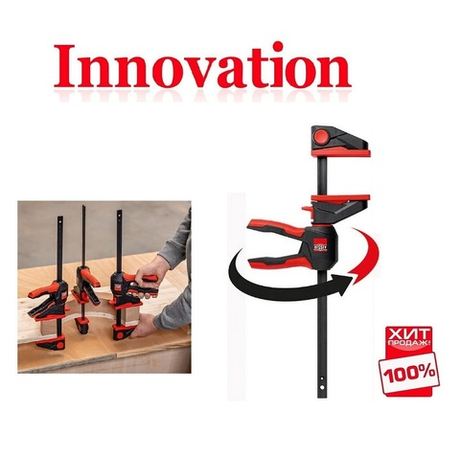 АКЦИЯ НОЯБРЬ 2025 ХИТ! Струбцина быстрозажимная с вращающейся рукояткой 600 мм поворот на 360 градусов, Сила зажима до 1400 Н BESSEY BE-EZ360-60