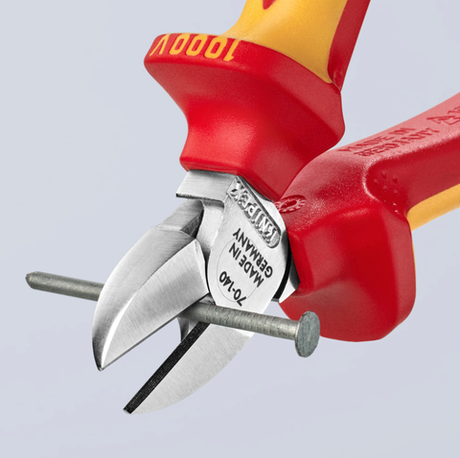 Кусачки VDE 140 мм (БОКОРЕЗЫ), хром, 2-комп диэлектрические ручки, 70 06 140 SB KNIPEX KN-7006140SB