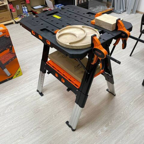 СУПЕР ХИТ! Складной Верстак 787мм х 535 мм и Козлы 2 в 1 со струбцинами EZ-HOLD 2 шт и Упорами 4 шт PONY JORGENSEN 60P