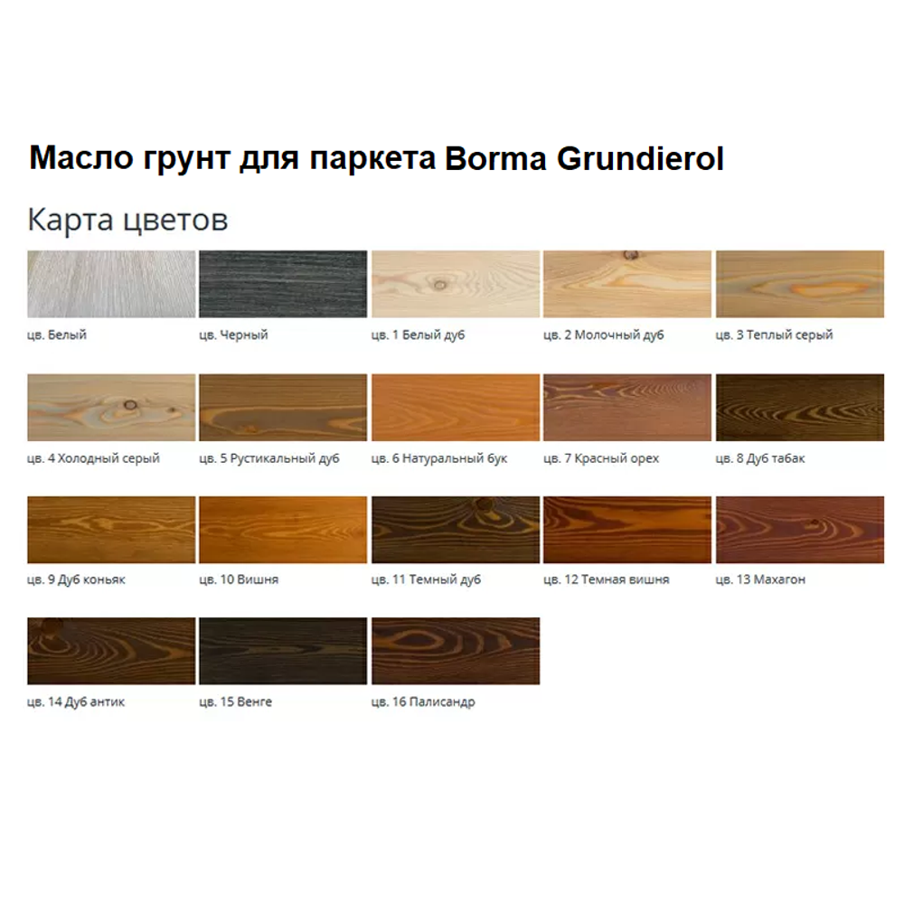 Масляное покрытие для полов и паркета Grundierol 1 л цвет 1 белый (беленый) дуб для внутренних работ Borma R3910-1
