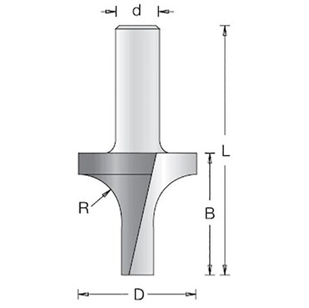 Фреза Dimar радиусная V врезная R8 удлин D 34 x L 76 хвостовик 12 MOQ_S 1171609