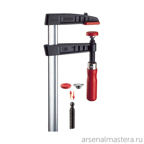 Струбцина из ковкого чугуна TG с надежной деревянной ручкой BESSEY BE-TG60S17