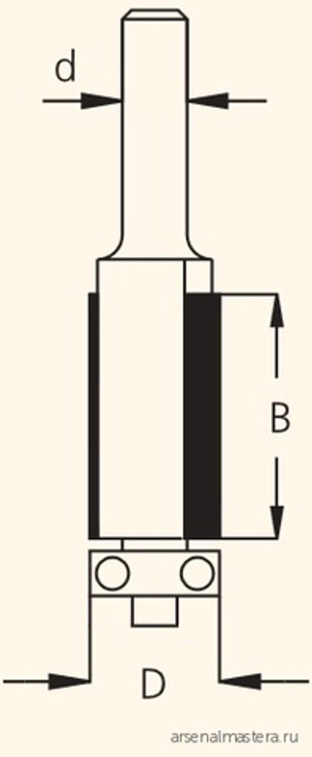 ХИТ! Фреза обгонная с нижним подшипником WPW 12.7 x 51 x 115 x 12 Z2 F281272