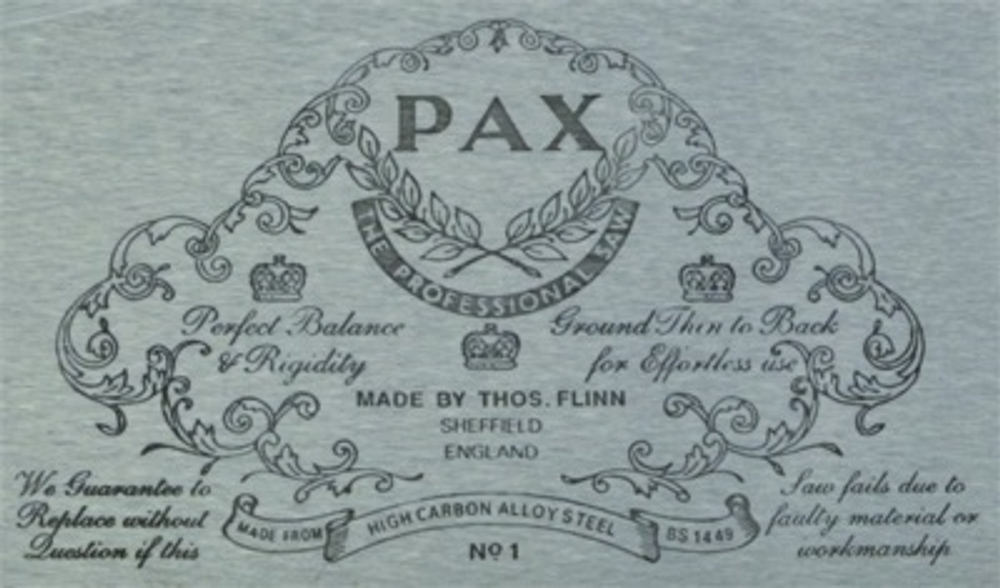 Новинка! Пила столярная обушковая Thomas Flinn Pax Tenon CrossCut, 356 мм (14 дюйм), 13 tpi для поперечного пиления М00005109