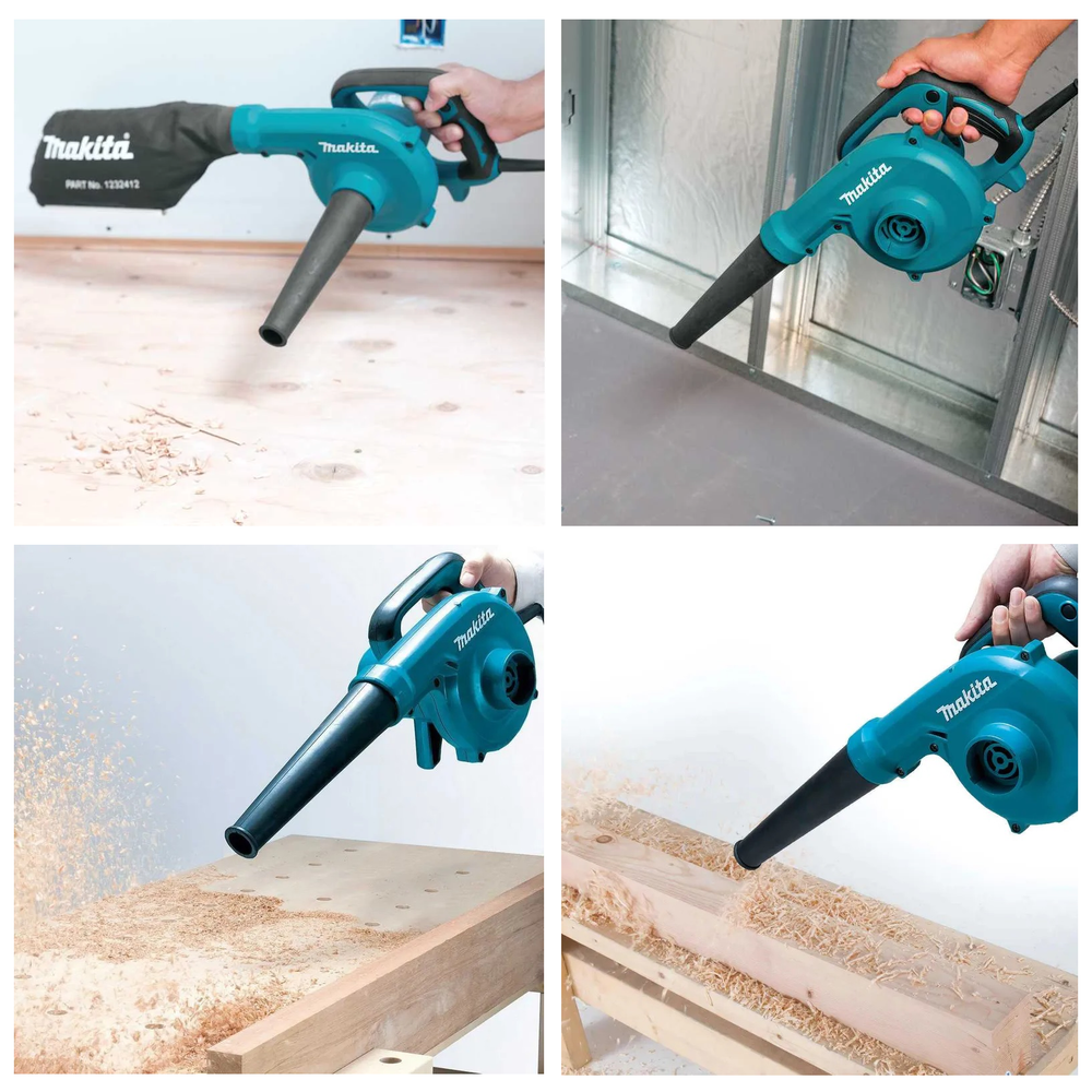 Новинка! Воздуходувка - пылесос сетевая Makita UB 1103 220В, 0,6 кВт для уборки промышленных помещений на деревообрабатывающих производствах, в мастерских UB1103