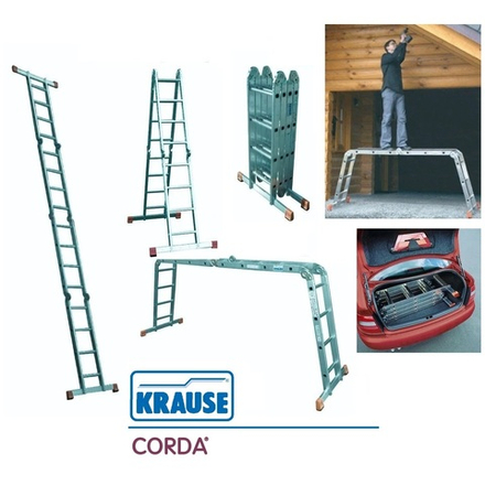 Новинка! Универсальная шарнирная лестница стремянка - трансформер CORDA 4 х 4 Krause 085047