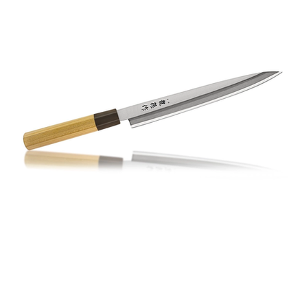 Нож японский кухонный Янагиба Tojiro FUJI CUTLERY Ryutoku для сашими, длина лезвия 21 см, нержавеющая сталь, рукоять магнолия, заточка 5000 FC-575