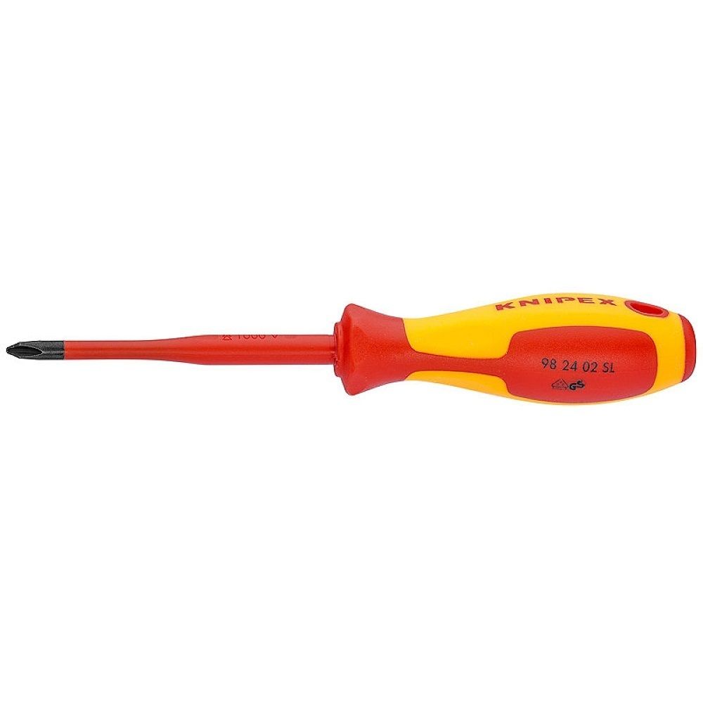 Отвертка VDE Phillips PH2 x 100 мм, с узким концом, длина 212 мм, диэлектрическая KNIPEX KN-982402SL