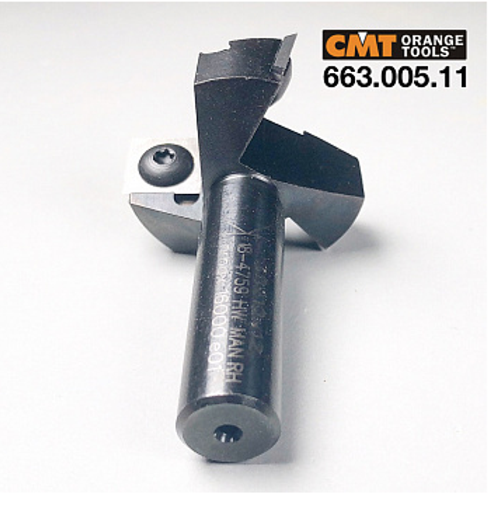 ХИТ! Фреза Z3 с тремя сменными поворотными ножами для слэбов CMT HM Z3 D 38 x 12 x 60 RH S12 RH 663.005.11