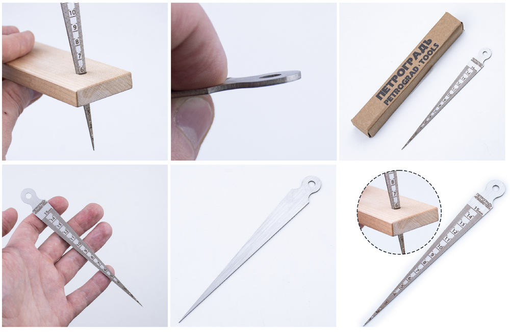 Новинка! Линейка конусная - щуп клиновой 150 мм ПЕТРОГРАДЪ предел измерений от 0 до 15 мм, нержавеющая сталь, для измерения ширины пазов, шпунтов и зазоров, диаметра отверстий М00025151