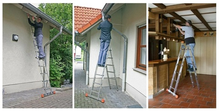 Универсальная шарнирная лестница двусторонняя стремянка Monto TRIMATIC 2 х 6 Krause 129901