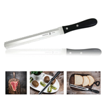 Новинка! Японский Кухонный нож TOJIRO FUJI CUTLERY Серия Special series для замороженных продуктов, костей, хрящей, длина ножа 315 мм, лезвия 190 мм, сталь Мо-V, рукоять термопластик, заточка серрейтор FG-3400