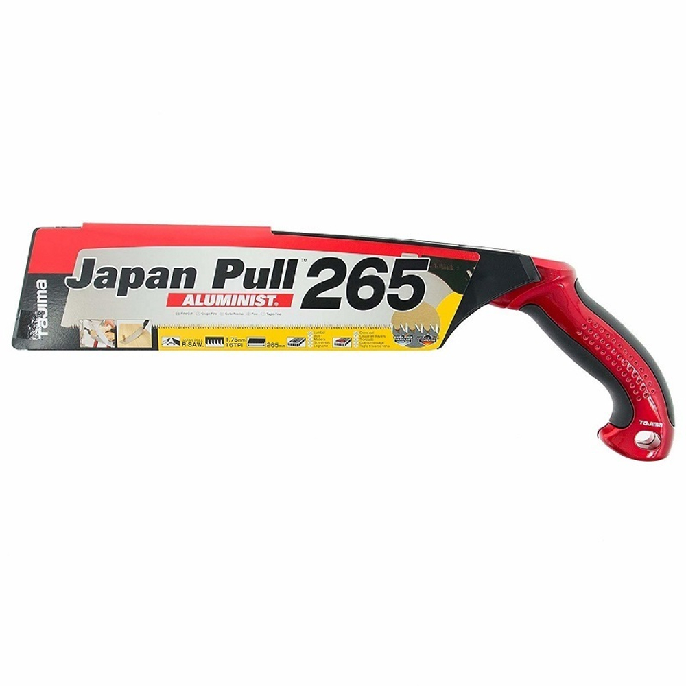 ХИТ! Ручная пила японская TAJIMA с алюминиевой изогнутой ручкой Japan Pull Aluminist 265 мм 16 TPI JPR265A
