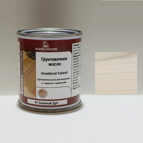 Новинка! Масляное покрытие для полов и паркета Borma Grundierol 0,125 л цвет 1 белый (беленый) дуб для внутренних работ R3910-1.125