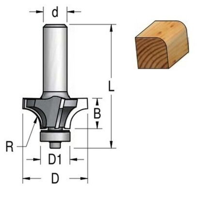 Фреза радиусная для твердых материалов R 9,5 D 35 B 16 подшипник хвостовик 12 WPW RWG1002