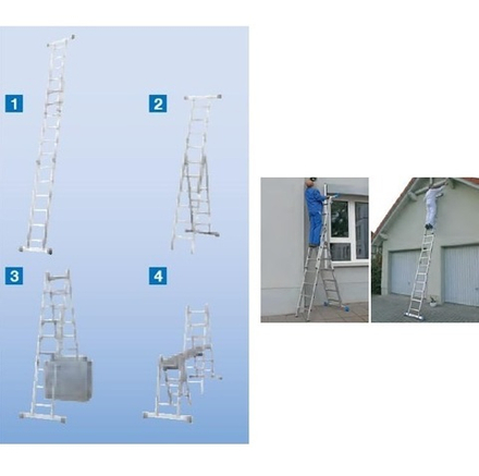 Шарнирная комбинированная лестница - стремянка Krause STABILO 2x3 и 2x6 133922