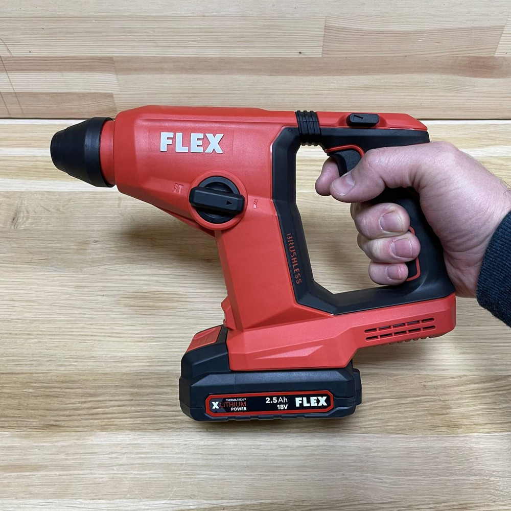 Новинка! Легкий аккумуляторный перфоратор FLEX FHE 1-16 18.0-EC TC 2.5/set два аккумулятора и зарядное устройство в кейсе 531312