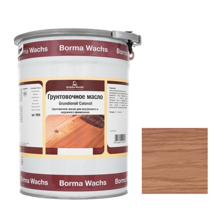 Новинка! Масляное покрытие для полов и паркета Borma Grundierol 5 л, цвет 6 натуральный бук для внутренних работ R3950-6