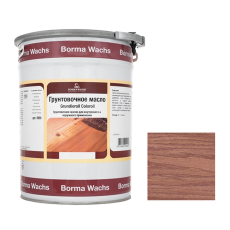 Новинка! Масляное покрытие для полов и паркета Borma Grundierol 5 л, цвет 7 красный орех для внутренних работ R3950-7