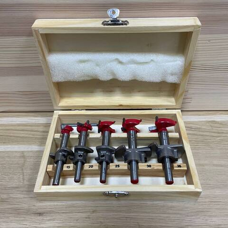 ХИТ! Набор 5 шт. сверл форстнера с регулируемым ограничителем врезания PROCUT Greencut 15, 20, 25, 30, 35 мм в коробке DL01005