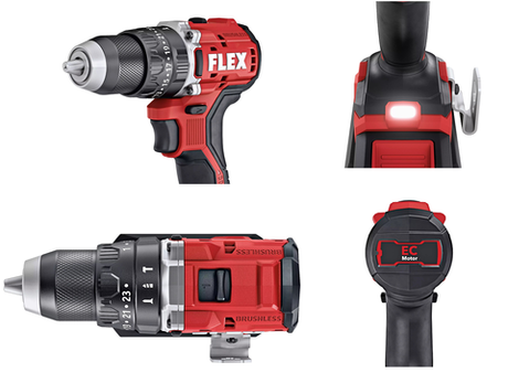 Новинка! Комплект FLEX PD 2G 18.0-EC LD/2.5 Set Компактная двухскоростная аккумуляторная ударная дрель - шуруповерт, 2 Аккумулятора и Зарядное устройство P-Set 22 QF в кейсе 519057