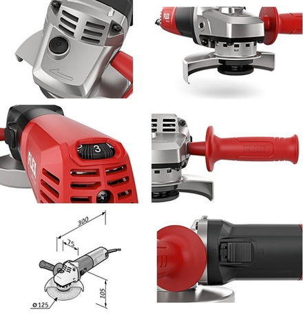 ХИТ! Электрическая Угловая шлифовальная машина (УШМ, Болгарка) 0,9 кВт диск 125 мм, 6 уровней регулировки скорости LE 9-11 125 FLEX 436291