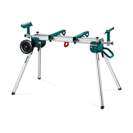 Новинка! Стол складной для торцовочных пил KRAFTOOL MSA-1200 U (1120-2650) х 765 х 970 мм, роликовые опоры, регулировка по высоте, складные ножки, с ручкой и колесами 38782-2
