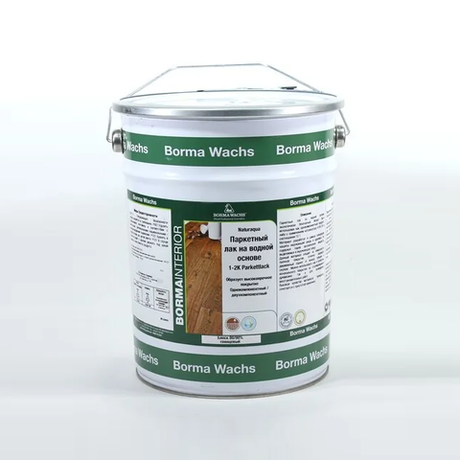 Новинка! Паркетный лак на водной основе Borma Parquet Lack самогрунтующийся 80-90 процентов 5 л для внутренних работ NAT4102-90