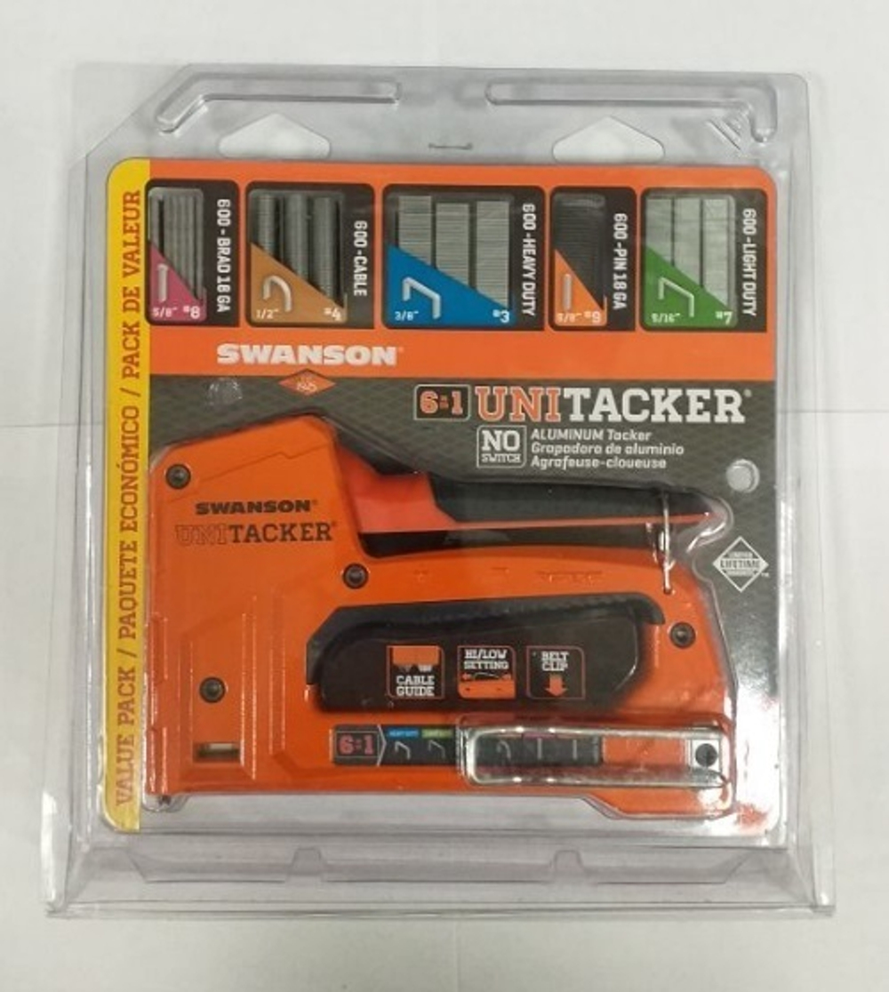 ХИТ! Комплект Механический степлер умный и 3000 скоб Unitacker (6 в 1) Swanson STA869 PROMO