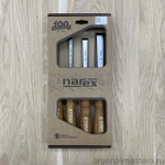 ЛЕТОМ НИЖЕ ХИТ! Набор из 4 столярных плоских стамесок NAREX PREMIUM 8,10,16,32 мм в коробке 863202