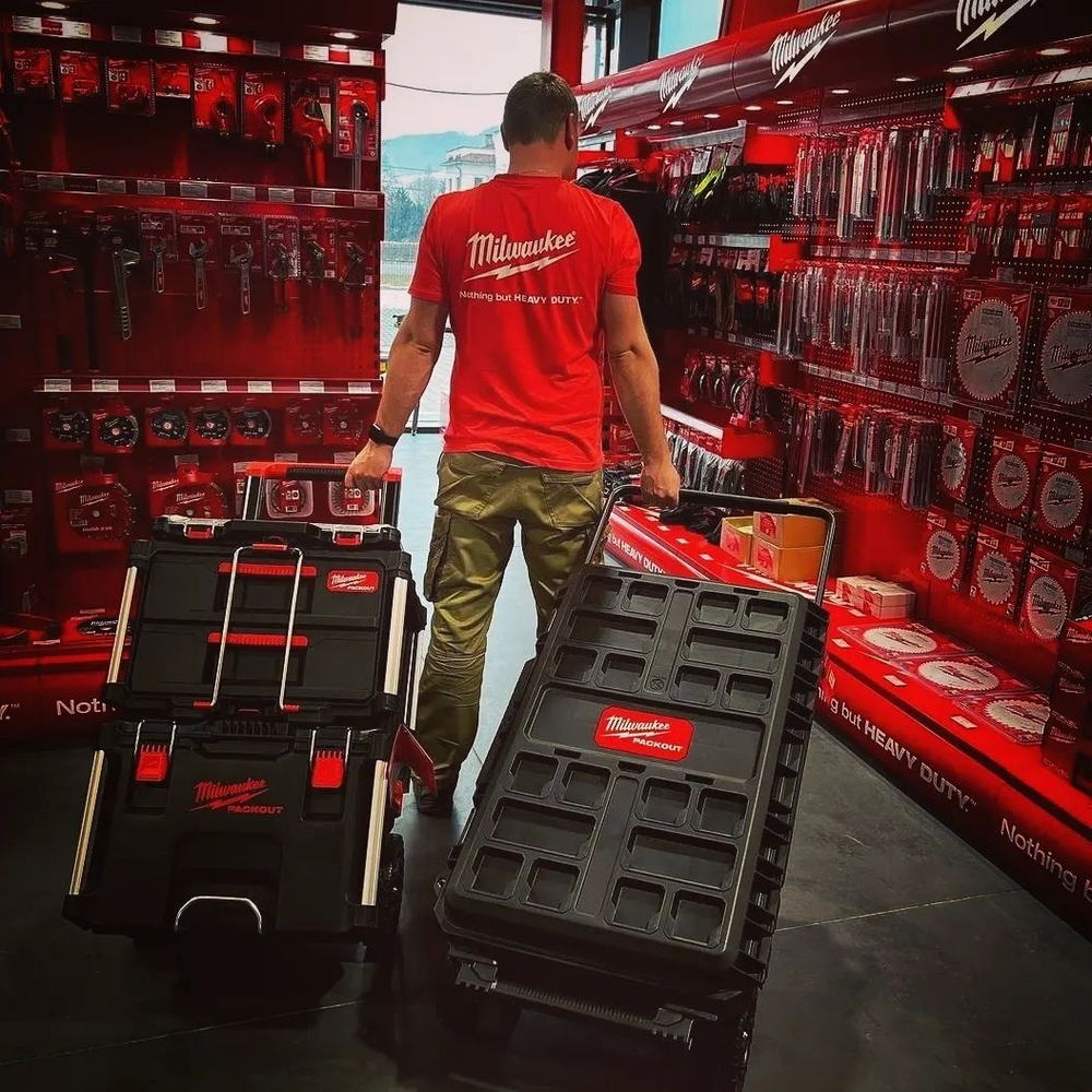 ХИТ! Набор 3 кейсов Milwaukee PACKOUT: Ящик на колесах + Большой ящик + Кейс 4932464244