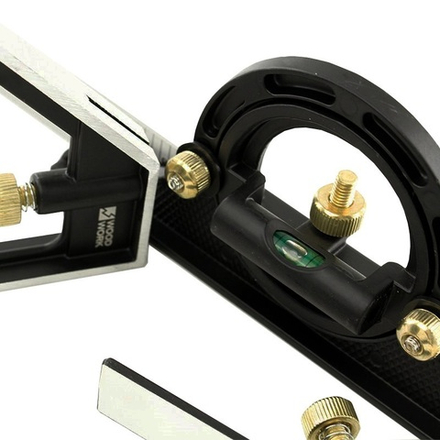 ХИТ! Угольник столярный мультифункциональный метрический 300 мм ( Угломер мультифункциональный с нониусом, уровнем ) Woodwork MAR-300