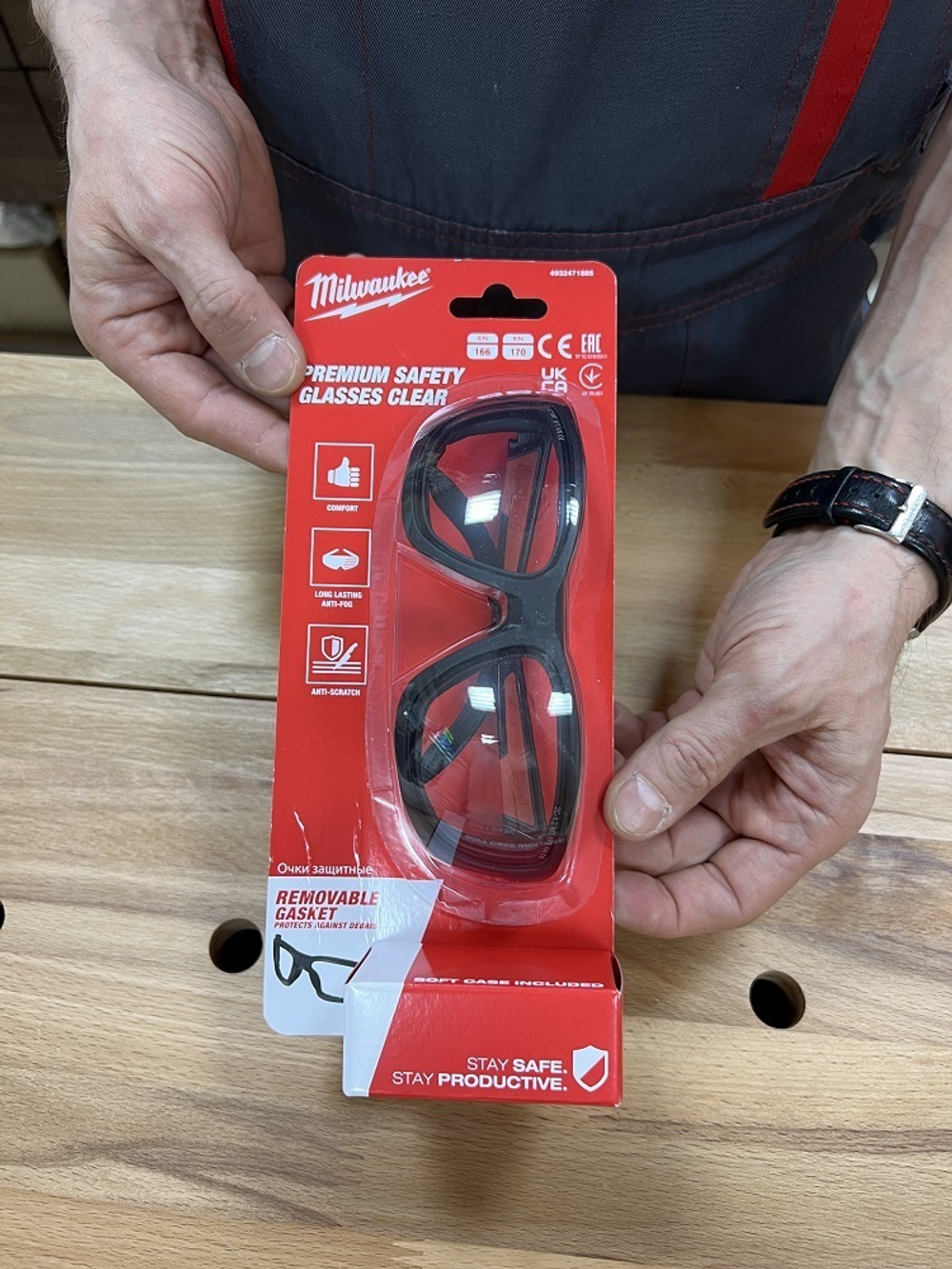 ХИТ! Очки защитные прозрачные прочные PREMIUM MILWAUKEE 4932471885