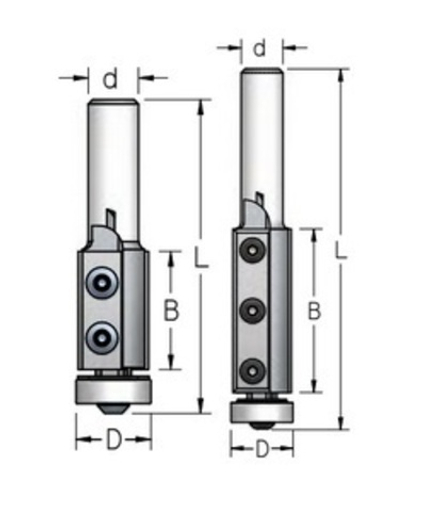 Фреза копирующая сменные ножи нижний подшипник D19 B50 Z2 хвостовик 12 WPW FM19022