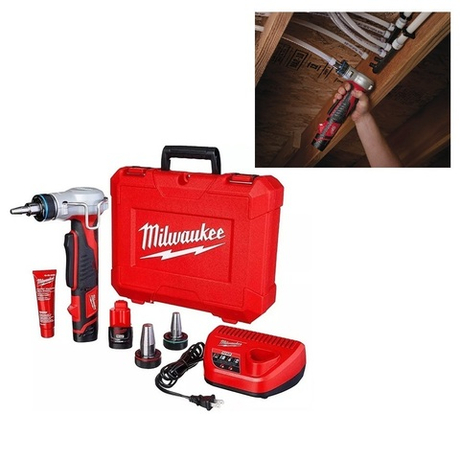 Комплект C12 PXP-I10202C Аккумуляторный Субкомпактный расширительный инструмент C12 PXP-I10 для труб UPONOR для системы Q&E 2 шт Аккумулятора B2 2.0 Ач, Зарядное устройство C12 C в кейсе Milwaukee 4933441730